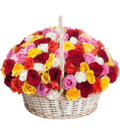 Розы в корзине «Корзинка счастья» Розы в корзине «Корзинка счастья»