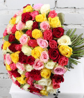 Букет_101 роза Кения под ленту Букет_101 роза Кения под ленту