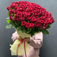 Букет_101 бордовая роза Премиум Букет_101 бордовая роза Премиум