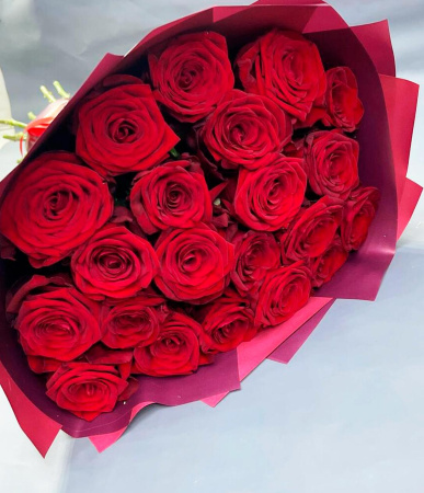 Букет_21 чайной розы 40 см