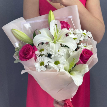 Букет_Букет с лилией и розой